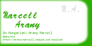 marcell arany business card